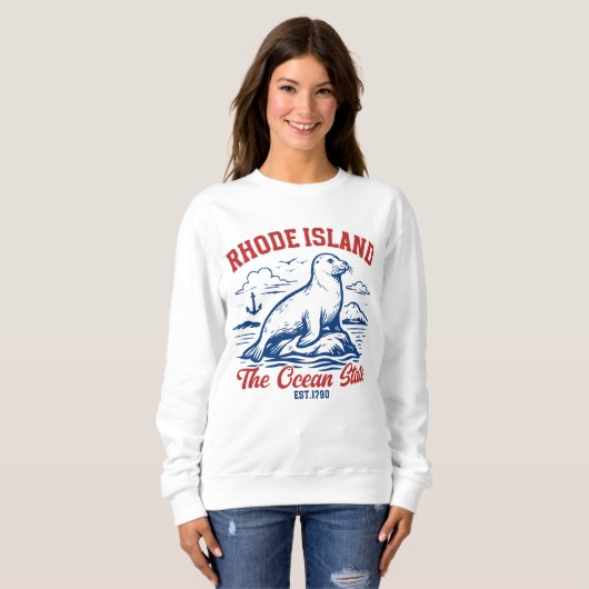 The Ocean State Seal – Rhode Island Gift Sweatshirt (Vorne ganz)