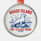 The Ocean State Seal – Rhode Island Ornament Aus Metall (Vorne)
