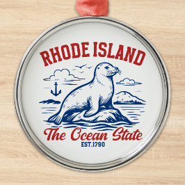The Ocean State Seal – Rhode Island  Ornament Aus Metall