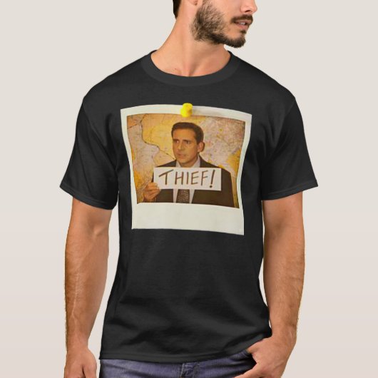 The Office - Michael Scott Funny Thief Photo - Gra T-Shirt (Vorderseite)