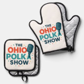 The OHIO Polka Show Oven Mitt and Pot Holder Set (Vorderseite/Rückseite)
