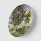 The Old Ash Tree (oil on canvas) Runde Wanduhr (Winkel)