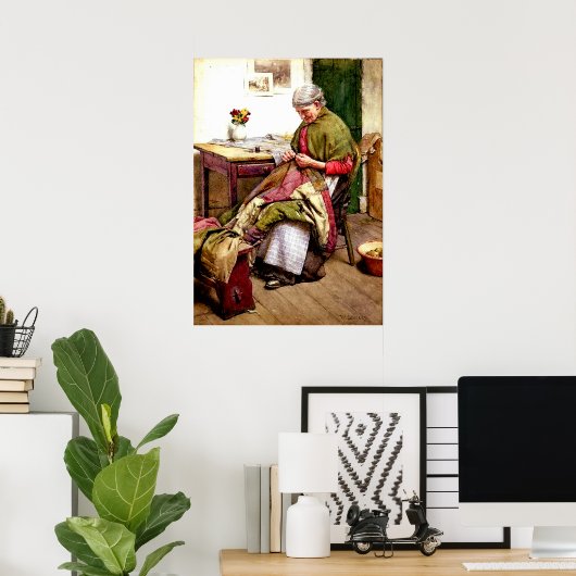 The Old Quilt - Walter Langley Poster (Heimbüro)