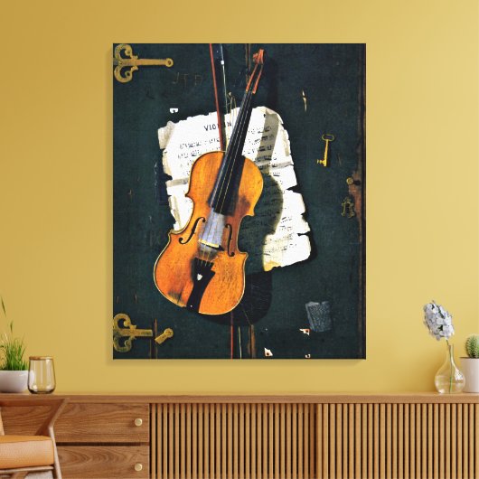 The Old Violin Leinwanddruck (Insitu (Wohnzimmer))