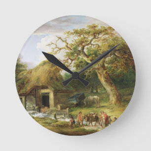 The Old Water Mill, 1790 (oil on canvas) Runde Wanduhr