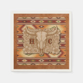 The Old West Frontier Leather Patch Cocktail Napf Serviette (Vorderseite)