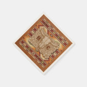 The Old West Frontier Leather Patch Cocktail Napf Serviette (Ecke)