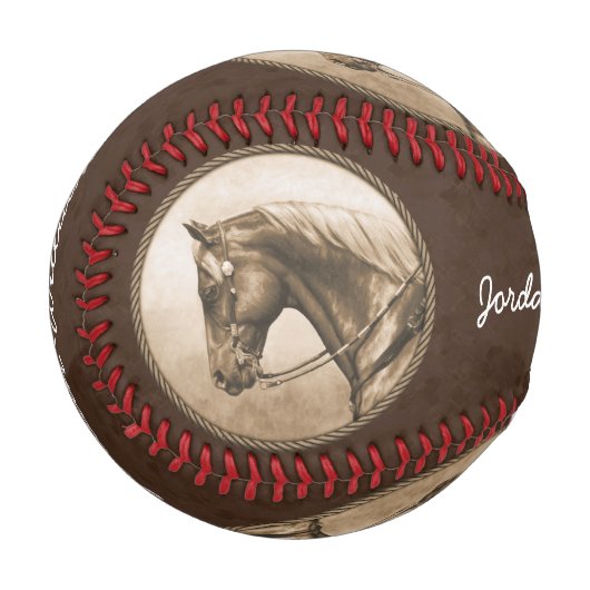 The Old West Quarter Horse Sepia Brown Baseball (Vorderseite Links)