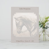 The Old West Quarter Horse Sepia Brown Briefbogen (Stehend Vorderseite)