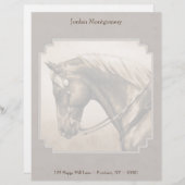 The Old West Quarter Horse Sepia Brown Briefbogen (Vorne/Hinten)