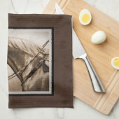 The Old West Quarter Horse Sepia Brown Handtuch (Viertel Falte)