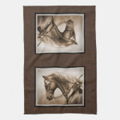 The Old West Quarter Horse Sepia Brown Handtuch (Vertikal)