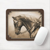 The Old West Quarter Horse Sepia Brown Mousepad (Mit Mouse)