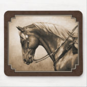 The Old West Quarter Horse Sepia Brown Mousepad (Vorne)
