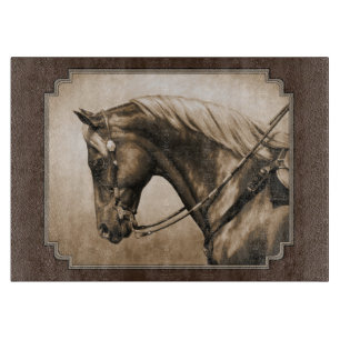 The Old West Quarter Horse Sepia Brown Schneidebrett
