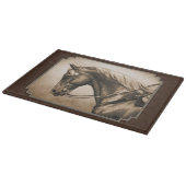 The Old West Quarter Horse Sepia Brown Schneidebrett (Ecke)