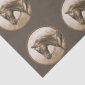 The Old West Quarter Horse Sepia Brown Seidenpapier (Detail)