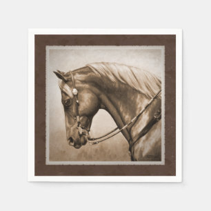 The Old West Quarter Horse Sepia Brown Serviette