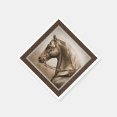 The Old West Quarter Horse Sepia Brown Serviette (Ecke)