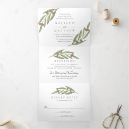 The Olive Branch Wedding Collection Suite Dreifach Gefaltete Einladung