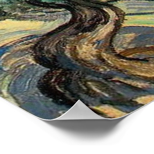 the olive trees,1889, Vincent van Gogh Poster (Ecke)