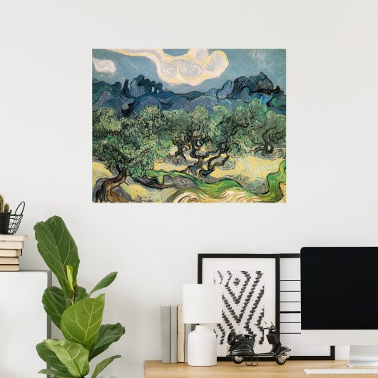 the olive trees,1889, Vincent van Gogh Poster (Heimbüro)