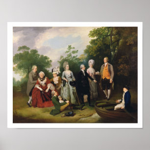 The Oliver and Ward Families in a Garden, c.1788 ( Poster