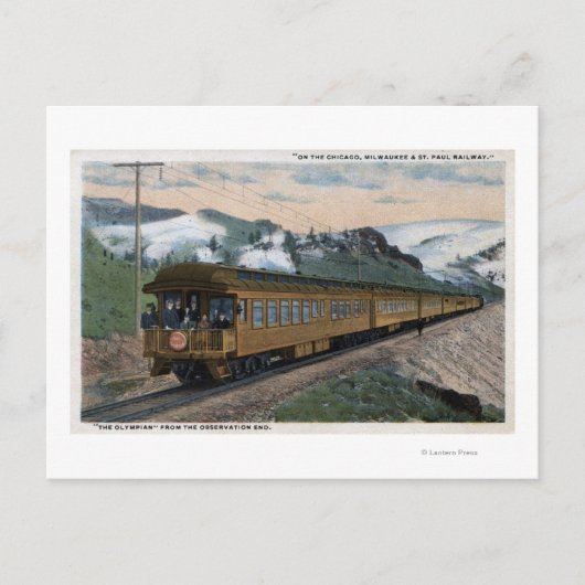 "The Olympian" Chicago, Milwaukee und St. Paul Postkarte (Vorderseite)