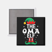 The Oma Elf Funny Christmas Matching Family Group Magnet (Vorderseite/Rückseite)