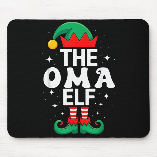 The Oma Elf Funny Christmas Matching Family Group Mousepad (Vorne)