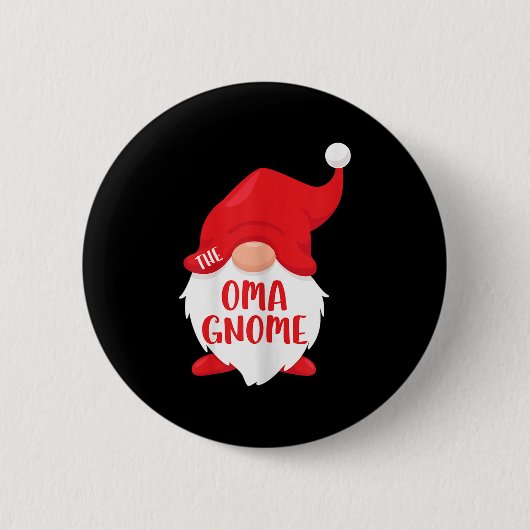 The Oma Gnome Matching Christmas Gnome Shirt Button (Vorderseite)