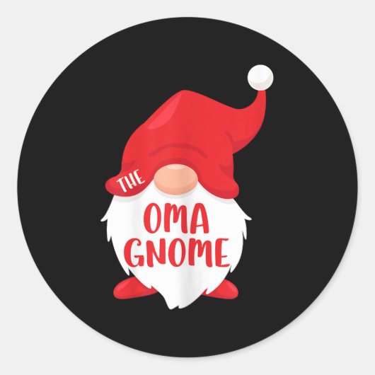 The Oma Gnome Matching Christmas Gnome Shirt Runder Aufkleber (Vorderseite)