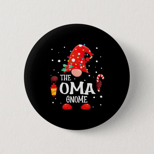 The Oma Gnome Matching Family Christmas Gnome Paja Button (Vorderseite)