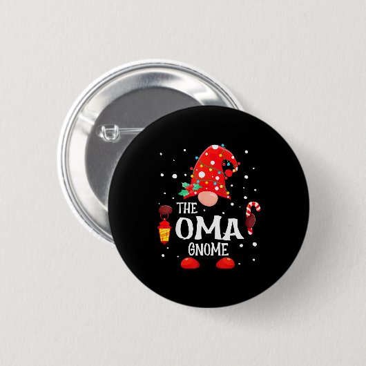 The Oma Gnome Matching Family Christmas Gnome Paja Button (Vorne & Hinten)