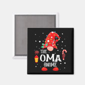 The Oma Gnome Matching Family Christmas Gnome Paja Magnet (Vorderseite/Rückseite)