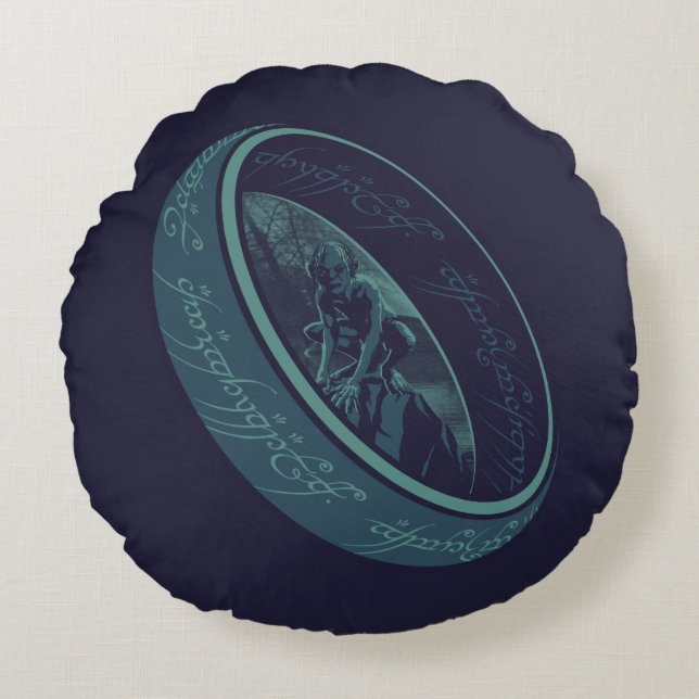 THE ONE RING™ GOLLUM™ Graphic Rundes Kissen (Vorderseite)