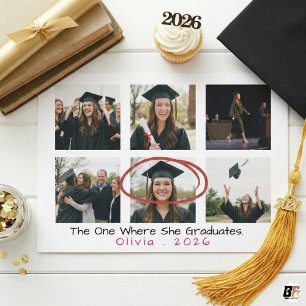 The One Where She Graduates 6-Foto-Collage-Abschlu Feiertagskarte