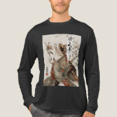 "The One Will Come" Japanese Cat Art Long Sleeve T Tri-Blend Shirt (Vorderseite)