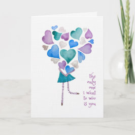 The Only One I Want to Woo - Watercolour Love Card Dankeskarte