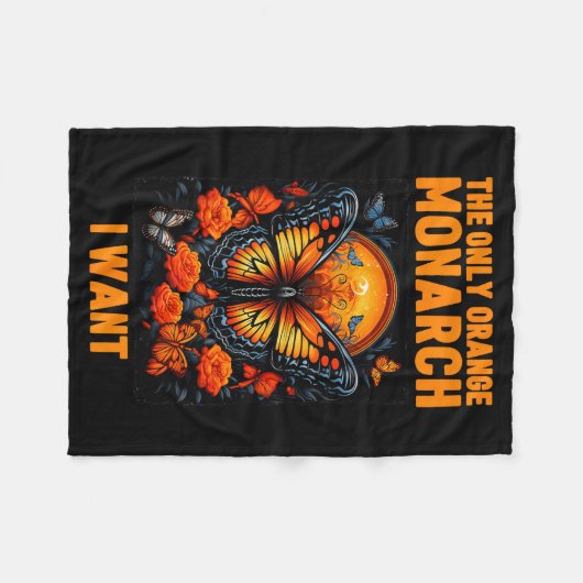 The Only Orange Monarch Funny Butterfly Nature Quo Fleecedecke (Vorderseite (Horizontal))