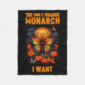 The Only Orange Monarch Funny Butterfly Nature Quo Fleecedecke (Vorderseite)