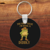 The Only Squat I'm Doing Is Diddly Cowboy Frog Mem Schlüsselanhänger (Vorderseite)