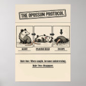 The Opossum Protocol Retro Humor Poster (Vorne)