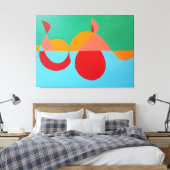 The Orange Clef Modern Art Print Leinwanddruck (Insitu (Schlafzimmer))