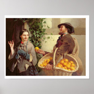 The Orange Seller (oil on canvas) Poster