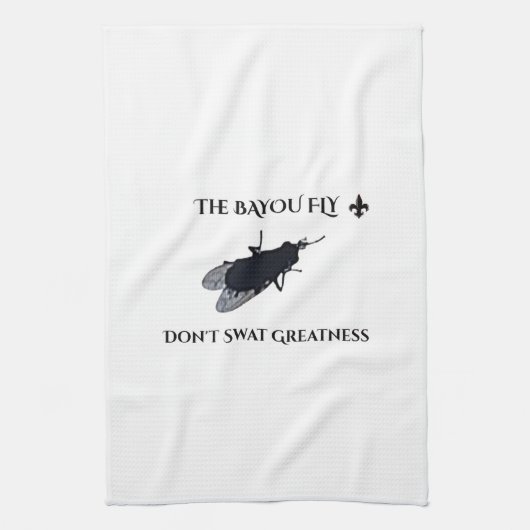 The Original Bayou Fly  Don't Swat Greatness Geschirrtuch (Vertikal)