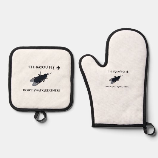 The Original Bayou Fly Don't Swat Greatness Ofenhandschuh & Topflappen-Set (Vorderseite)