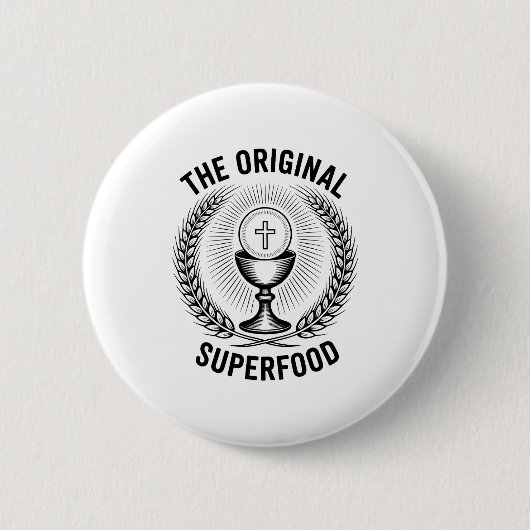 The Original Superfood Eucharist Catholic M Button (Vorderseite)