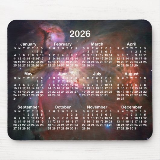 The Orion Nebula 2026 Calendar Mousepad (Vorne)