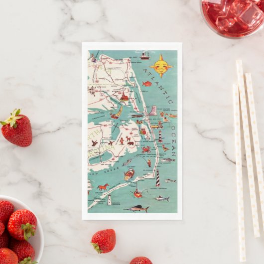 The Outer Banks Map Serviette (Beispiel)